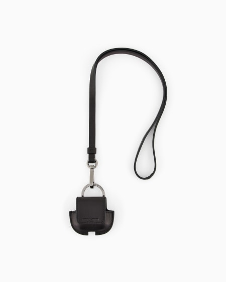 a|x armani exchange Leather AirPods case with strap