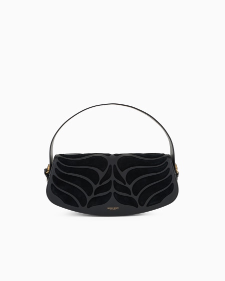 a|x armani exchange Leather handbag with suede inlays