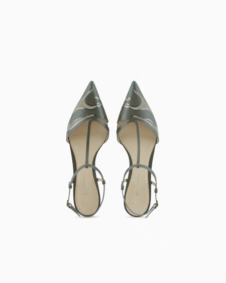 A|x Armani Exchange Leather T-bar Ballerinas With Strap