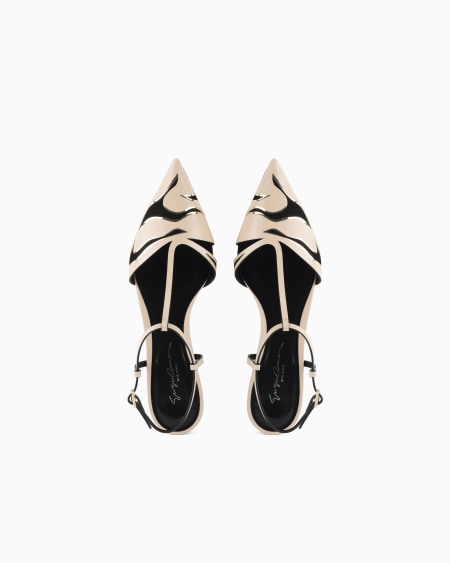 A|x Armani Exchange Leather T-bar Ballerinas With Strap