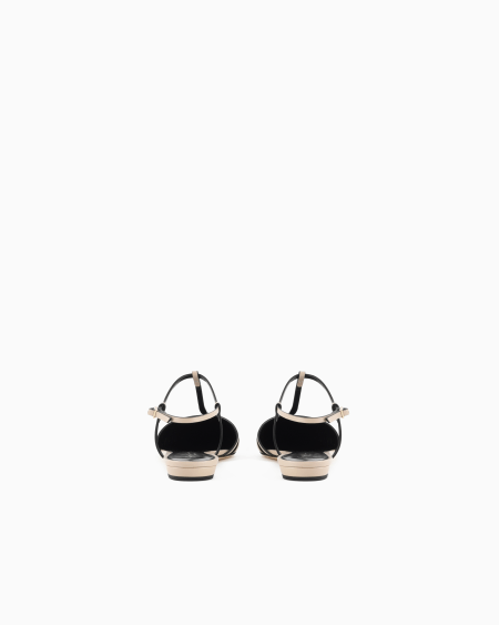 A|x Armani Exchange Leather T-bar Ballerinas With Strap