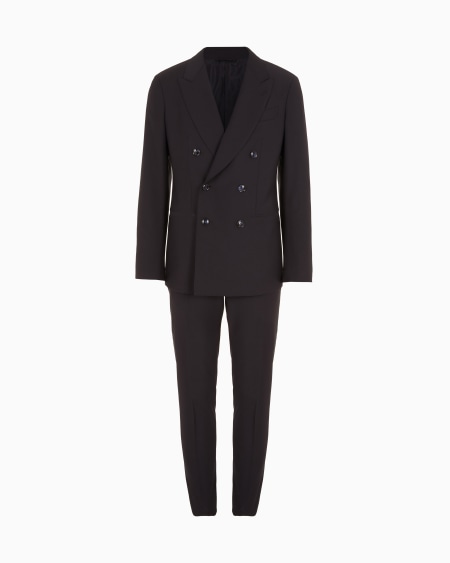 a|x armani exchange Linea Napoli double-breasted virgin wool twill dress