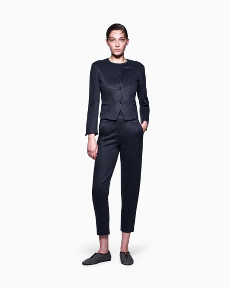 A|x Armani Exchange Linen And Viscose Jersey Straight Trousers