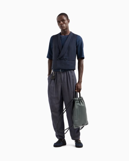 A|x Armani Exchange Linen And Viscose Twill Two-pleat Trousers