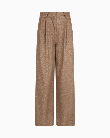 a|x armani exchange Linen blend jersey wide trousers