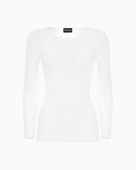 a|x armani exchange Links-stitch viscose long-sleeved jumper