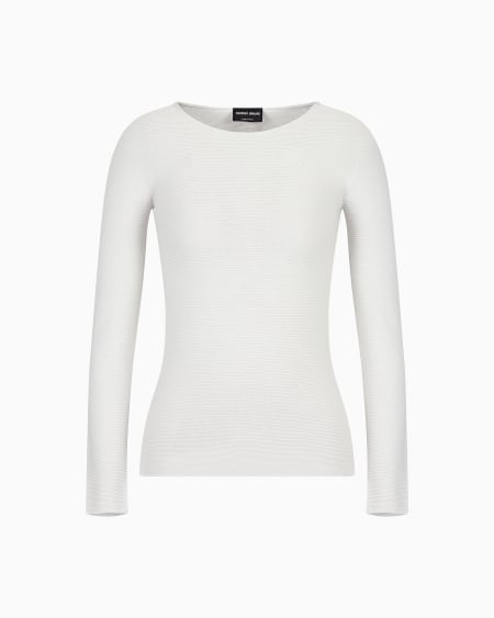 a|x armani exchange Links-stitch viscose long-sleeved jumper