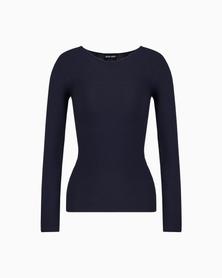 a|x armani exchange Links-stitch viscose long-sleeved jumper