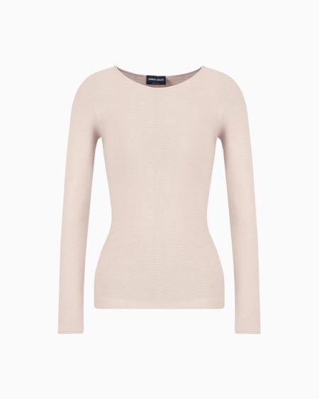 a|x armani exchange Links-stitch viscose long-sleeved jumper