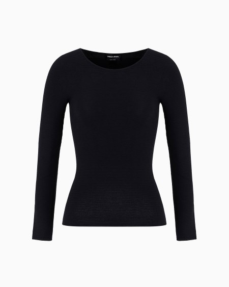 a|x armani exchange Links-stitch viscose long-sleeved jumper