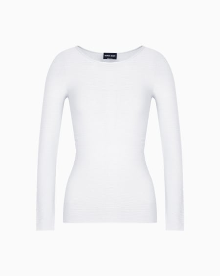 a|x armani exchange Links-stitch viscose long-sleeved jumper