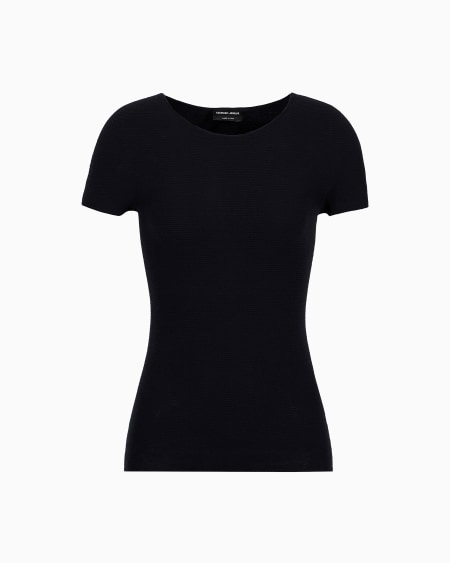 a|x armani exchange Links-stitch viscose short-sleeved jumper