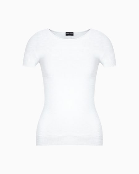 a|x armani exchange Links-stitch viscose short-sleeved jumper