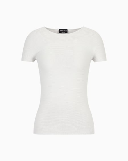 a|x armani exchange Links-stitch viscose short-sleeved jumper