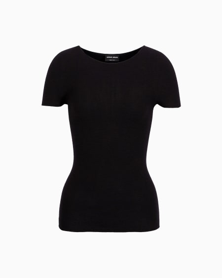a|x armani exchange Links-stitch viscose short-sleeved jumper