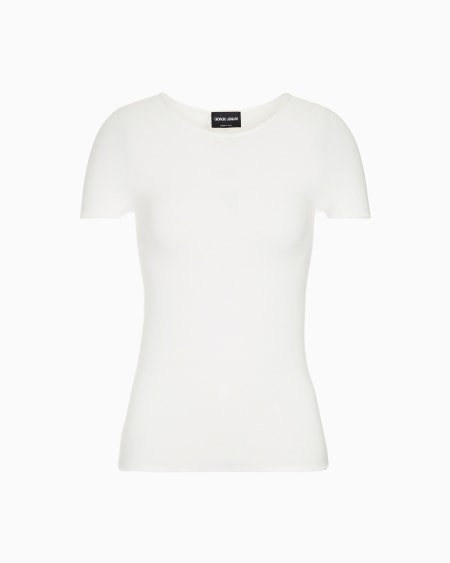 a|x armani exchange Links-stitch viscose short-sleeved jumper