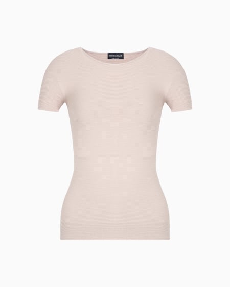 a|x armani exchange Links-stitch viscose short-sleeved jumper