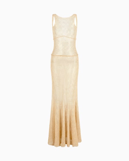a|x armani exchange Long dress in a lurex knit with sequins