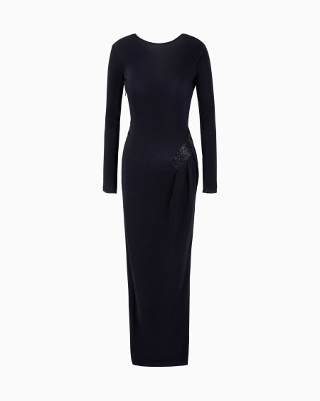 a|x armani exchange Long dress in pleated stretch jersey
