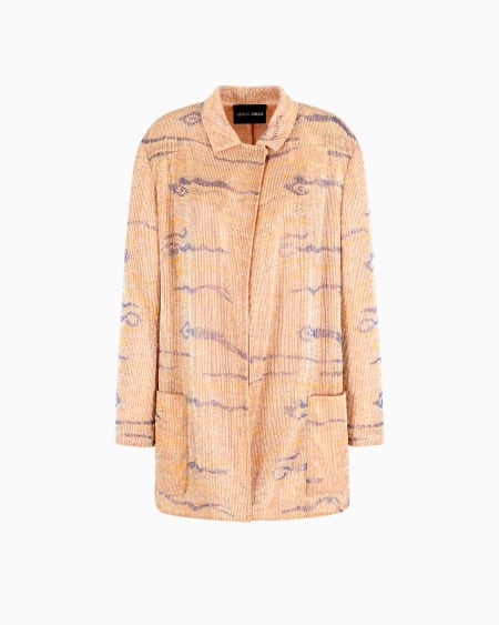 a|x armani exchange Long jacket in embroidered silk and viscose
