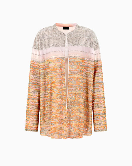 a|x armani exchange Long jacket in embroidered silk