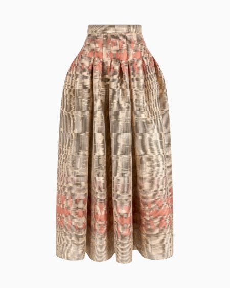 a|x armani exchange Long skirt in a silk blend jacquard canneté