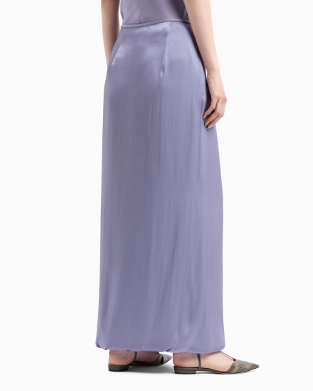 A|x Armani Exchange Long Skirt In Double Silk Satin