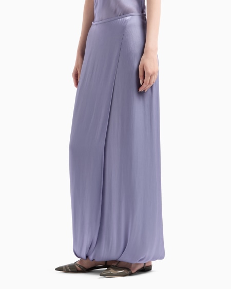A|x Armani Exchange Long Skirt In Double Silk Satin