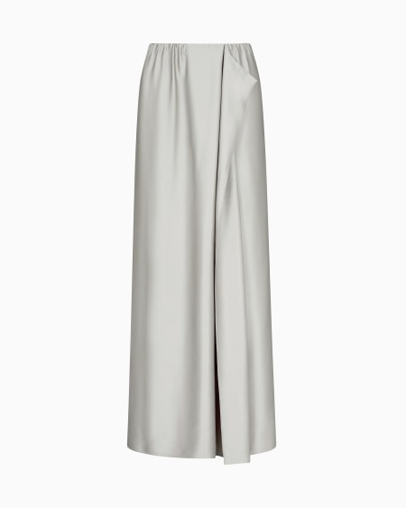 a|x armani exchange Long skirt in double silk satin