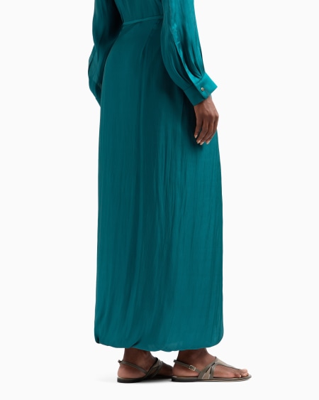 A|x Armani Exchange Long Skirt In Double Silk Satin