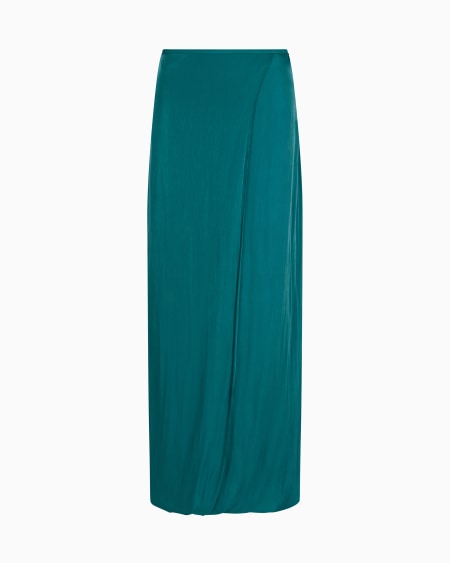 a|x armani exchange Long skirt in double silk satin