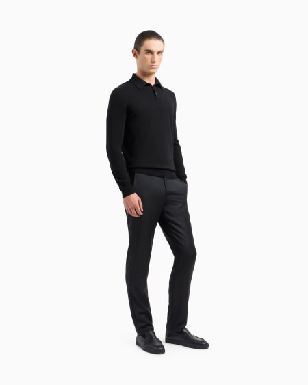 A|x Armani Exchange Long-sleeved Cashmere Polo Shirt