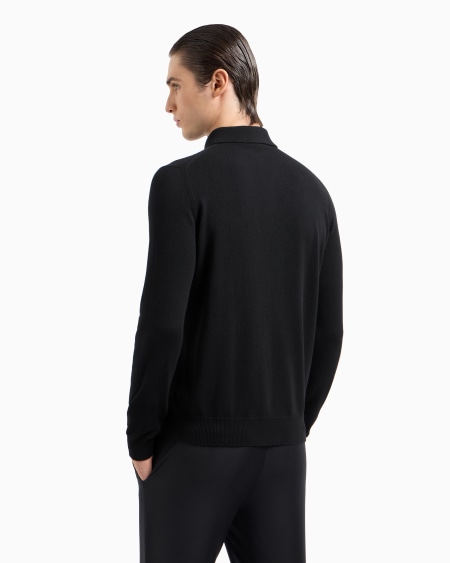 A|x Armani Exchange Long-sleeved Cashmere Polo Shirt