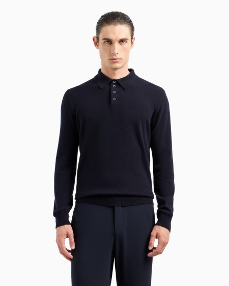A|x Armani Exchange Long-sleeved Cashmere Polo Shirt
