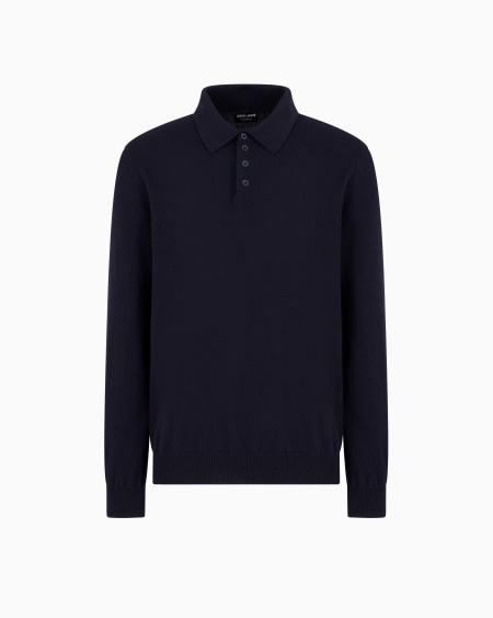 a|x armani exchange Long-sleeved cashmere polo shirt