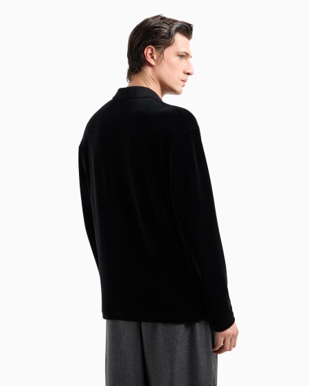 A|x Armani Exchange Long-sleeved Chenille Polo Shirt