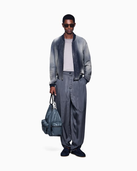 A|x Armani Exchange Long-sleeved Crew-neck Jumper In Silk And Cotton