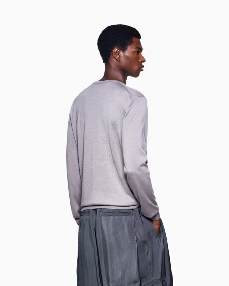 A|x Armani Exchange Long-sleeved Crew-neck Jumper In Silk And Cotton