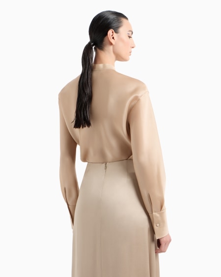 A|x Armani Exchange Long-sleeved Shirt In Triple Silk Georgette