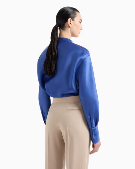 A|x Armani Exchange Long-sleeved Shirt In Triple Silk Georgette