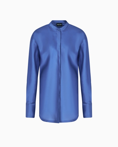 a|x armani exchange Long-sleeved shirt in triple silk georgette
