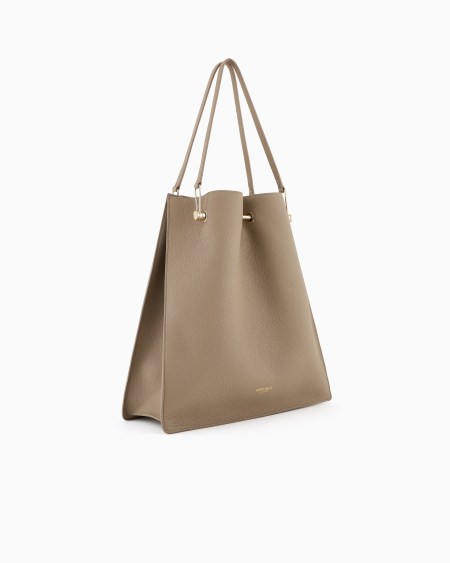 A|x Armani Exchange Medium Shopper Bag In Pebbled Leather