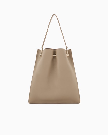 A|x Armani Exchange Medium Shopper Bag In Pebbled Leather