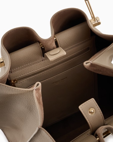 A|x Armani Exchange Medium Shopper Bag In Pebbled Leather