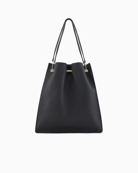 A|x Armani Exchange Medium Shopper Bag In Pebbled Leather