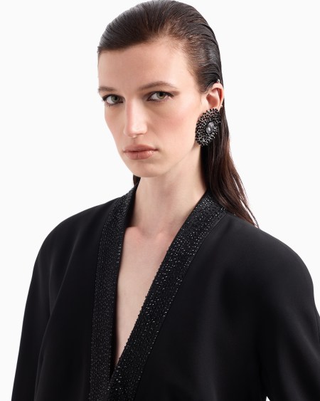 A|x Armani Exchange Metal And Bead Clip-on Earrings
