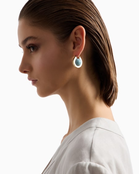 A|x Armani Exchange Metal Earrings With Resin Spheres