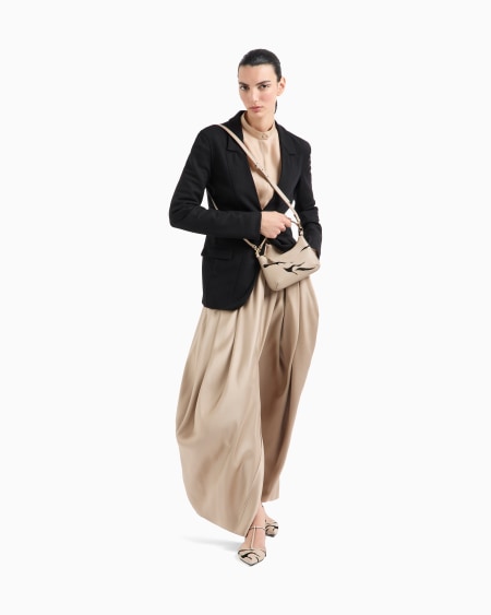 A|x Armani Exchange Midi Skirt In Double-sided Silk Satin