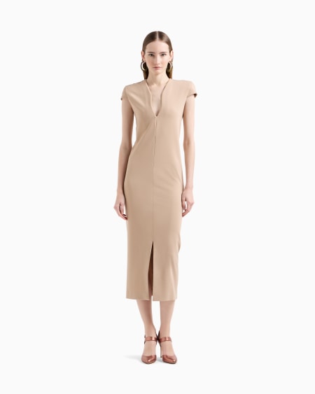 A|x Armani Exchange Milano-stitch Viscose Blend Tube Dress