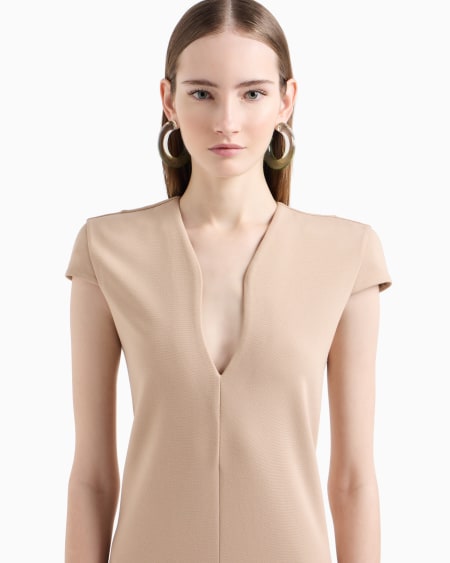 A|x Armani Exchange Milano-stitch Viscose Blend Tube Dress